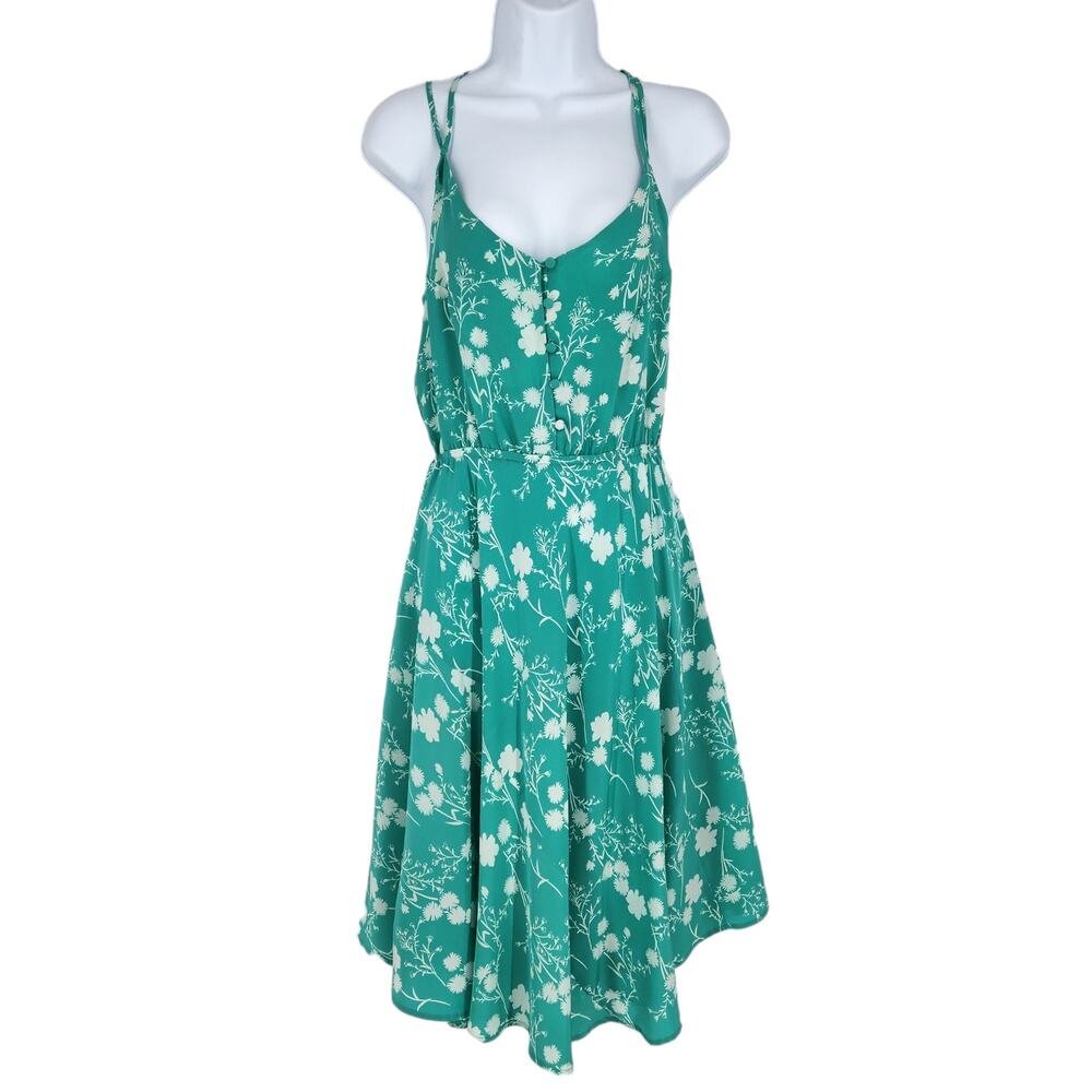 Yumi Kim Floral Cross Strap Back Fit Flare Dress Size XS